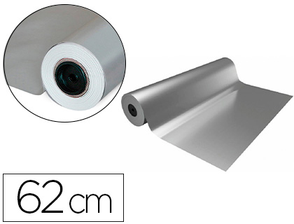PAPEL FANTASIA BASIKA METALIZADO PRATA BOBINE LARGURA 62 CM COMPRIMENTO 80 M