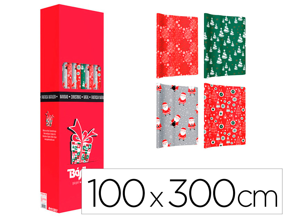 PAPEL FANTASIA BASIKA NATAL ROLO LARGURA 1 MT COMPRIMENTO 3 M MODELOS SORTIDOS GRAMAGEM 50 GR