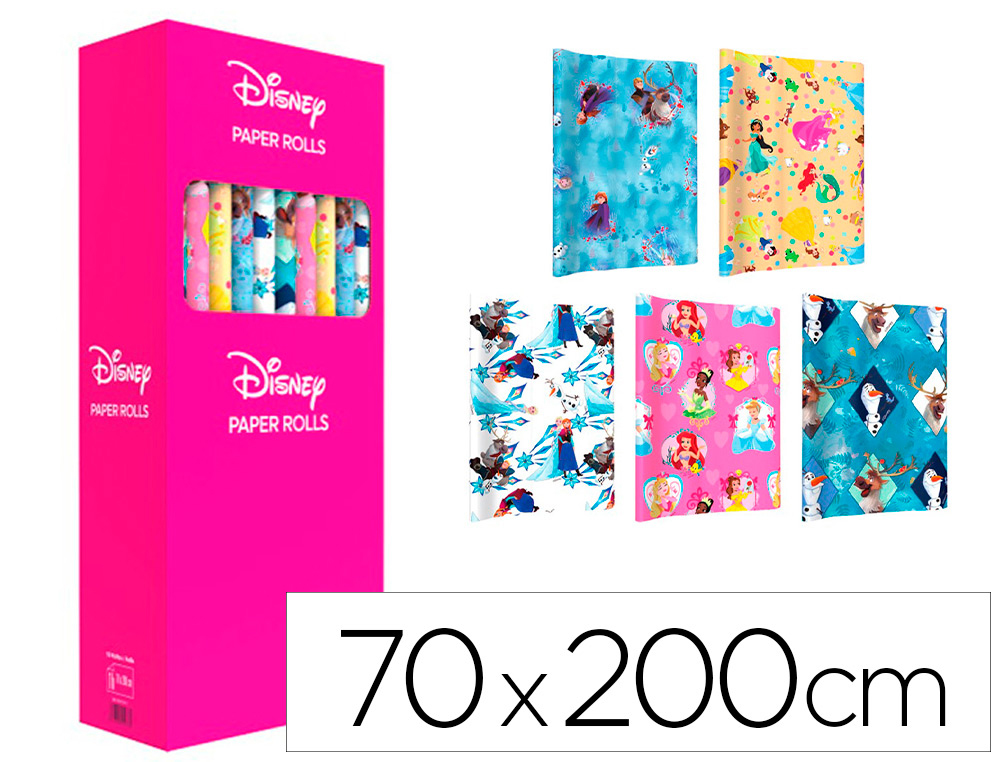 PAPEL FANTASIA BASIKA PRINCESS ROLO LARGURA 70 CM COMPRIMENTO 2 M MODELOS SORTIDOS GRAMAGEM 60 GR