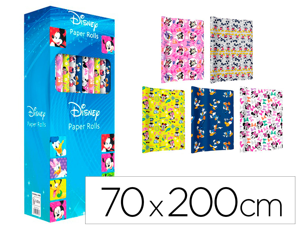 PAPEL FANTASIA BASIKA DISNEY ROLO DE 70 X 200 CM MODELOS SORTIDOS