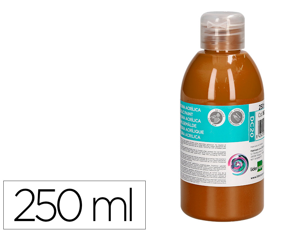 PINTURA ACRILICA LIDERPAPEL FRASCO DE 250 ML CASTANHO