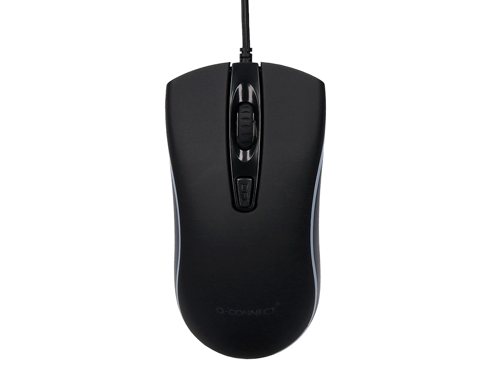 RATO Q-CONNECT OTICO COM CABO 800/1200/1600 DPI 4 BOTOES ILUMINACAO LED COR PRETO