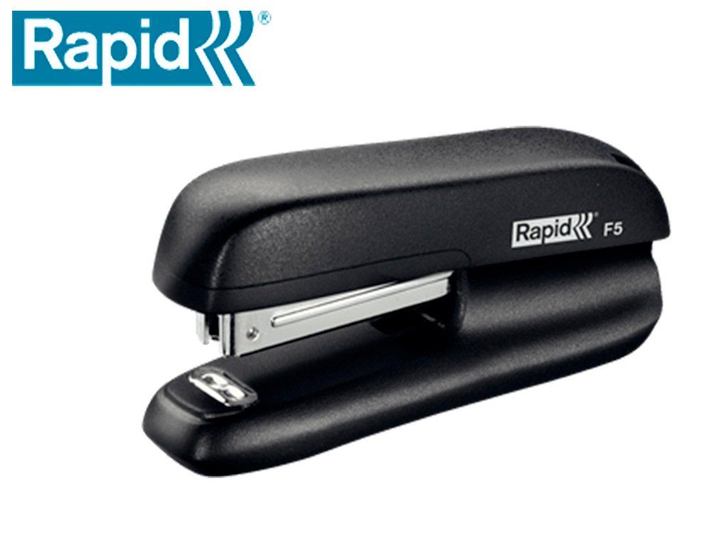 AGRAFADOR RAPID F5 MINI PLASTICO CAPACIDADE 10 FOLHAS USA AGRAFES N 10 COR PRETO