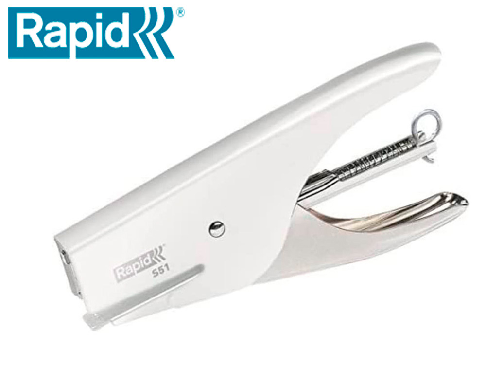 AGRAFADOR RAPID DE ALICATE S51 METALICO CAPACIDADE 15 FOLHAS USA AGRAFES 21/4 CROMADO