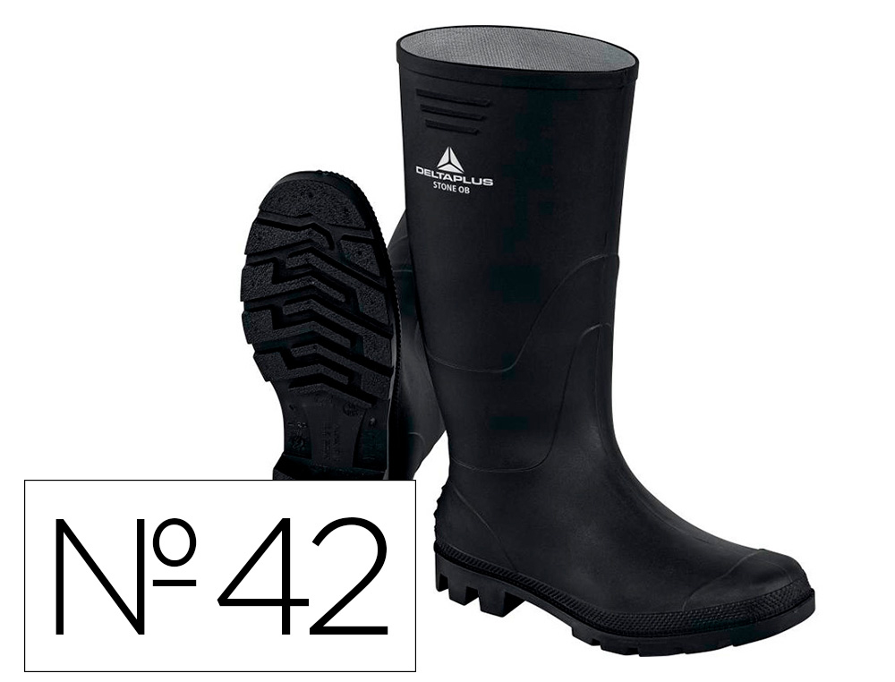 BOTAS DELTAPLUS DE SEGURANCA STONE PVC PRETO SOLA DE PITOES TAMANHO 42