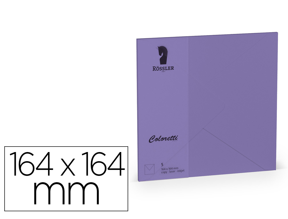 ENVELOPE ROSSLER COLORETTI QUADRADO GRANDE COR LILAS 164X164XMM PACK DE 5 UNIDADES