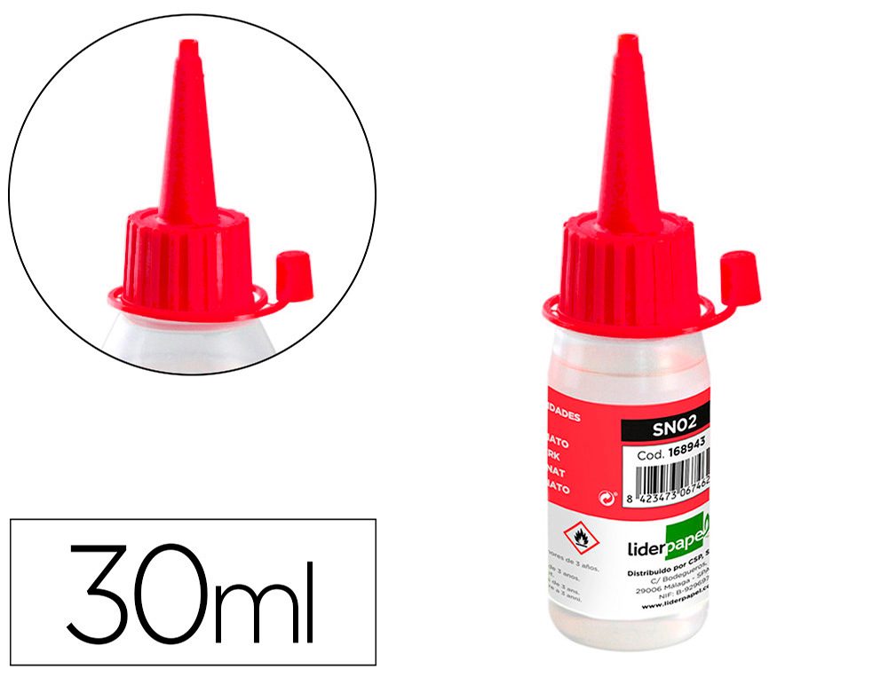 COLA SILICONE LIQUIDA LIDERPAPEL PARA MANUALIDADES FRASCO DE 30 ML