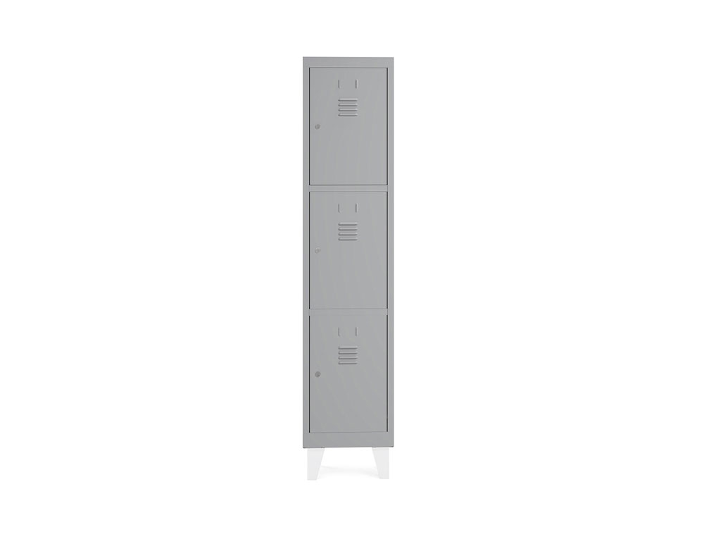 ARMARIO METALICO ROCADA 400 1 MODULO X 3 PORTAS CINZA 430X500X1800 MM