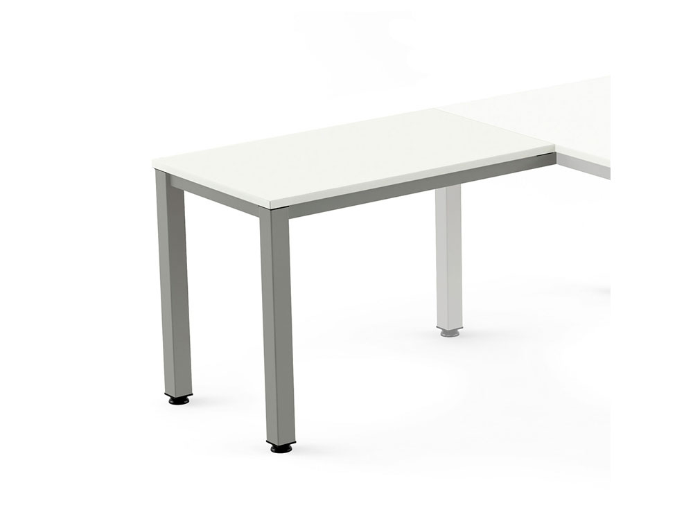 ALA PARA MESA ROCADA SERIE EXECUTIVE 60X100 CM DIREITA OU ESQUERDA ACABAMENTO AD04 ALUMINIO/BRANCO