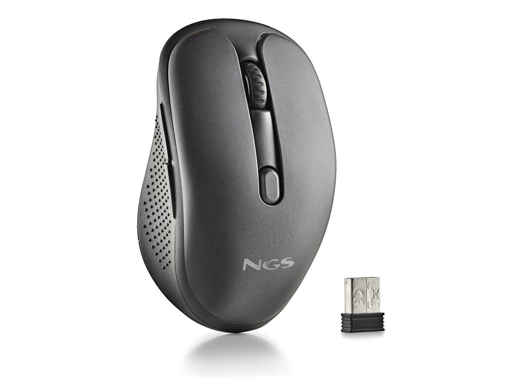 RATO NGS EVO RUST OTICO 800/1200/1600 DPI SEM FIOS 5 BOTOES TECLAS SILENCIOSAS RECETOR USB 2,4 GHZ PRETO