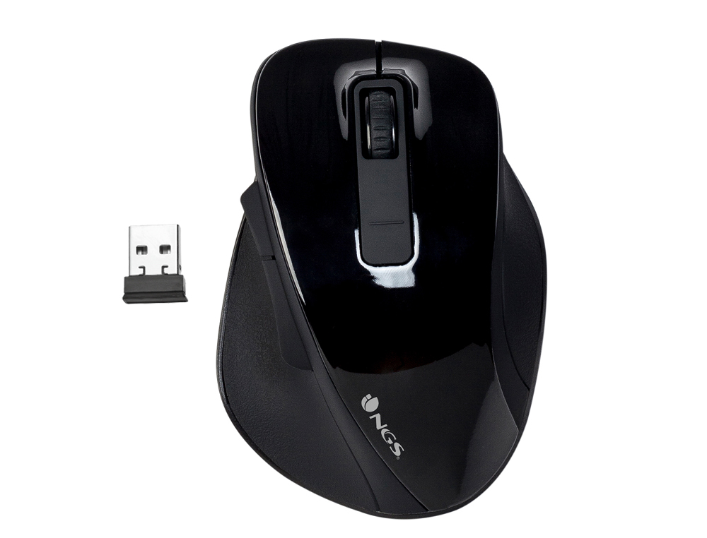 RATO NGS BOW OTICO 800/1200/1600 DPI SEM FIOS 5 BOTOES RECETOR 2.4 GHZ PRETO