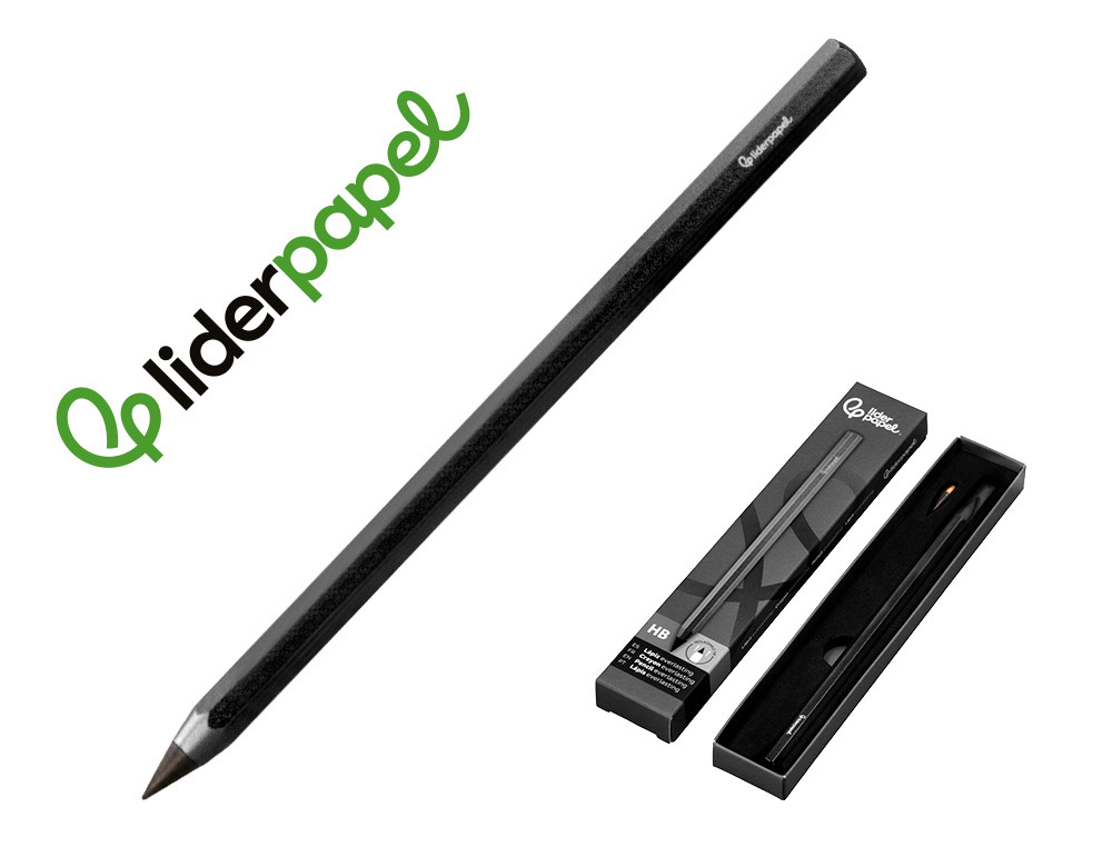 LAPIS DE GRAFITE LIDERPAPEL INFINITO COM BORRACHA ALUMINIO HEXAGONAL PRETO ULTRA RESISTENTE 1 PONTA DE RECARGA