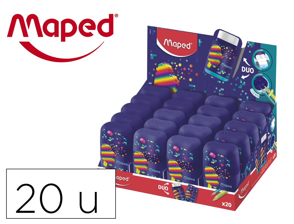 APARA LAPIS MAPED PLASTICO CONNECT PIXEL PARTY 2 USOS COM BORRACHA