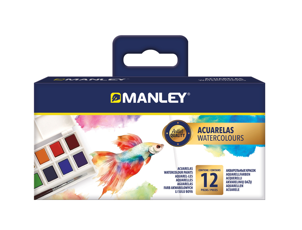 AGUARELA MANLEY ACRILICA 12 ML CAIXA DE 12 UNIDADES CORES SORTIDAS
