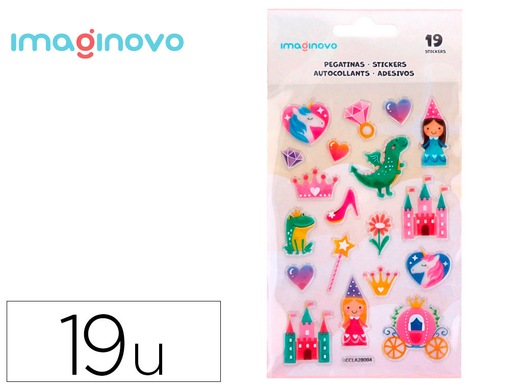 AUTOCOLANTES IMAGINOVO PRINCESAS MAGIC DREAMS PVC 190X105 MM EM BLISTER
