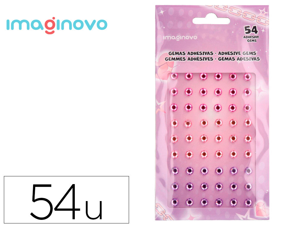 AUTOCOLANTES IMAGINOVO PEDRAS ROSAS E ROXAS BRILHANTES COM RELEVO PARA TODAS AS SUPERFICIES 190X105 MM EM BLISTER