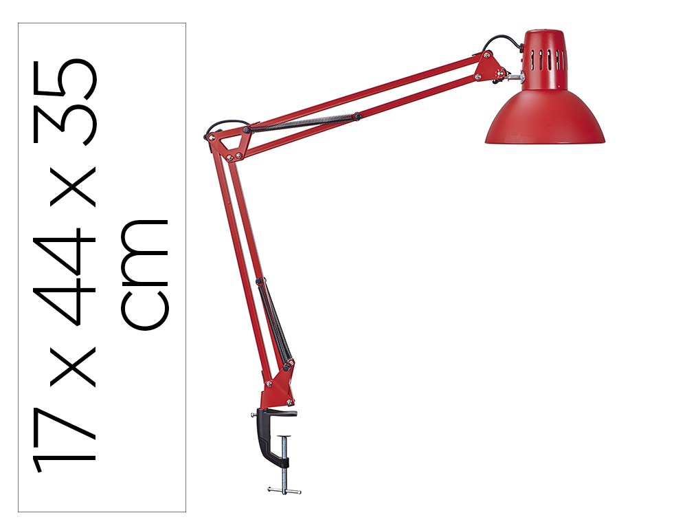 CANDEEIRO DE ESCRITORIO MAUL STUDY COM PINCA COR VERMELHO 170X440X350 MM