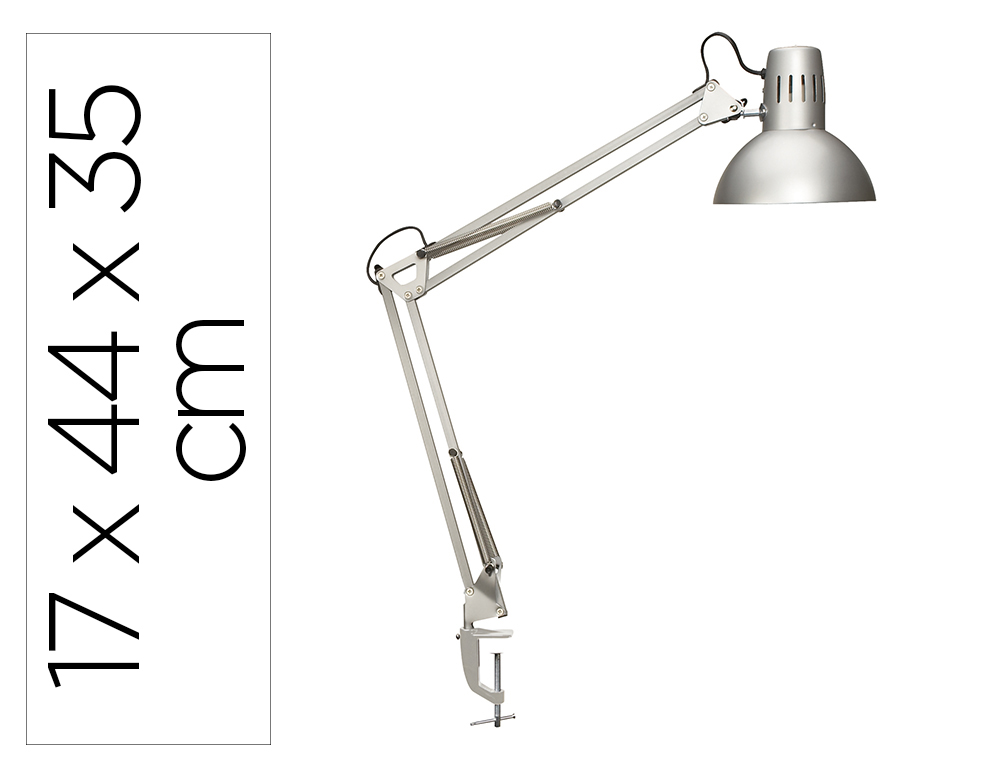 CANDEEIRO DE ESCRITORIO MAUL STUDY COM PINCA COR PRATA 170X440X350 MM