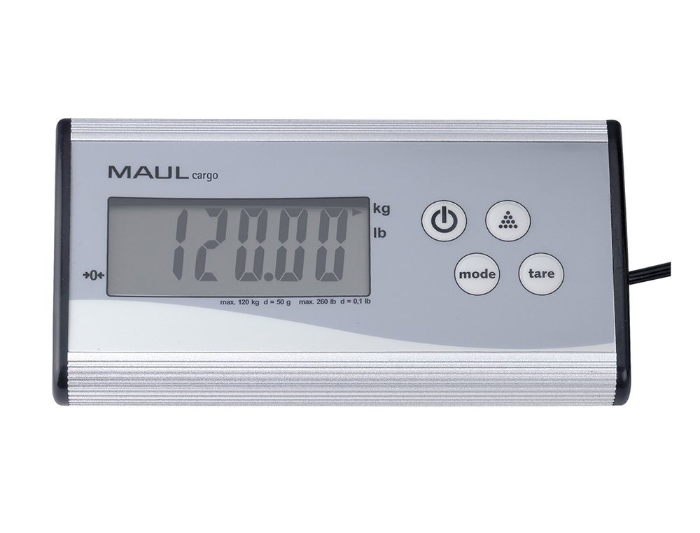 BASCULA PARA PACOTES MAUL CARGA COM VISOR SEPARADO 120 KG PRECISAO PESAGEM 50 GR COR ACO INOXIDAVEL 270X270 MM