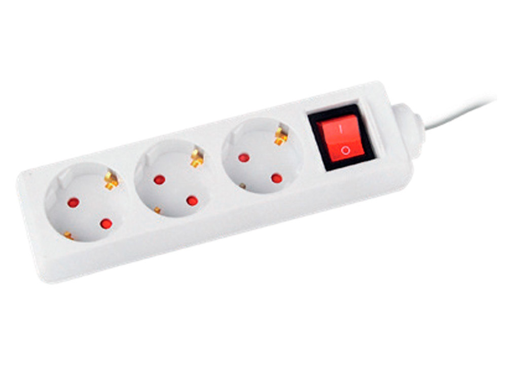 EXTENSAO Q-CONNECT 3 TOMADAS DE CORRENTE COM INTERRUPTOR COMPRIMENTO CABO 1,5 MT COR BRANCO