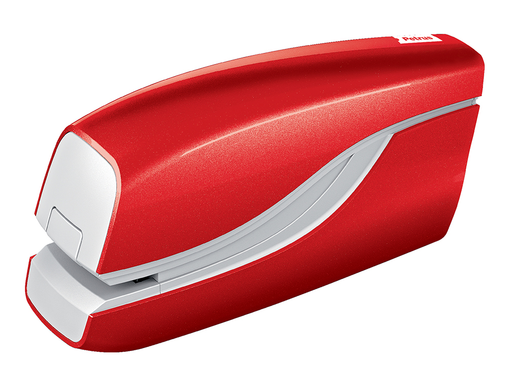 AGRAFADOR PETRUS ELECTRICA E-310 CONTACTLESS VERMELHO METALIZADO CAPACIDADE 12 FOLHAS USA AGRAFES N 10