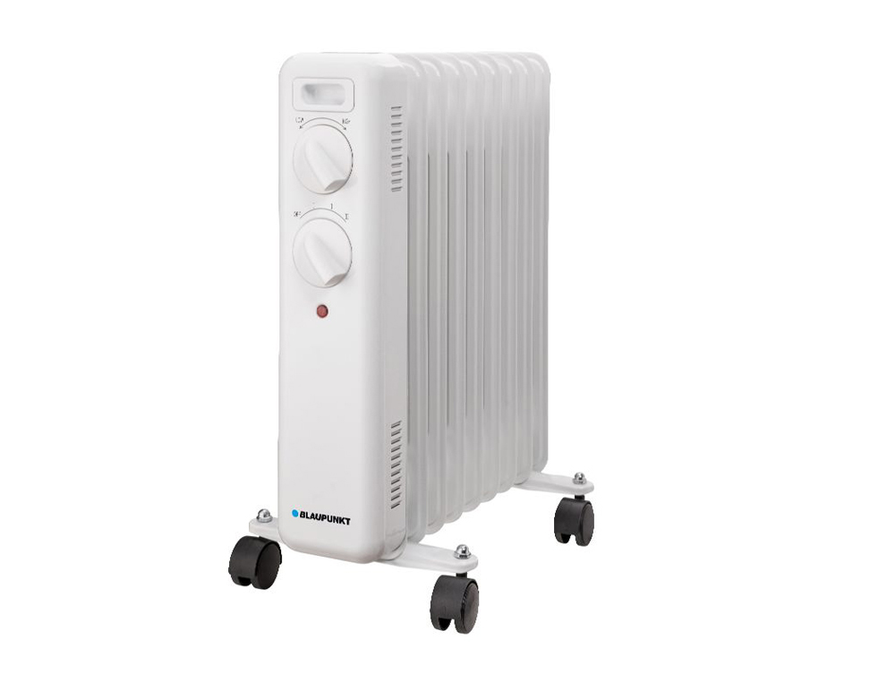 RADIADOR DE OLEO BLAUPUNKT 2000W 9 ELEMENTOS CALORIFICOS PROTECAO SOBRE AQUECIMENTO COM RODAS COR BRANCO