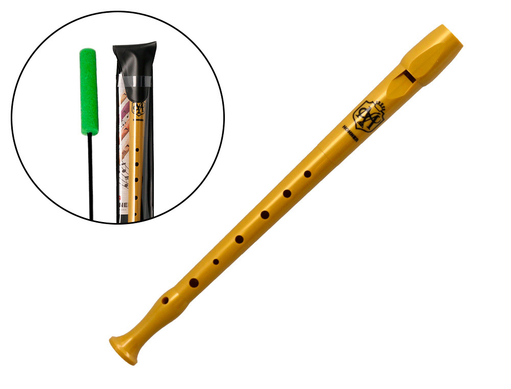 FLAUTA HOHNER THE MAGIC FLUTE COR DOURADO EDICAO ESPECIAL COM APP PARA APRENDER E BRINCAR