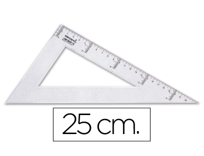 ESQUADRO LIDERPAPEL TRIANGULO PLASTICO 25 CM