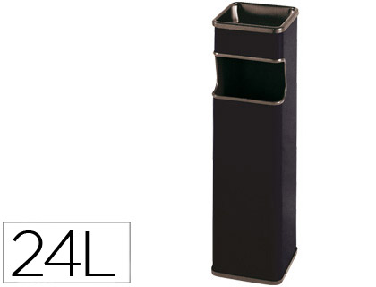 CINZEIRO PAPELEIRA SIE QUADRADO PRETO MEDIDAS 65 X 18 X 18 CM CAPACIDADE PARA 24 LITROS