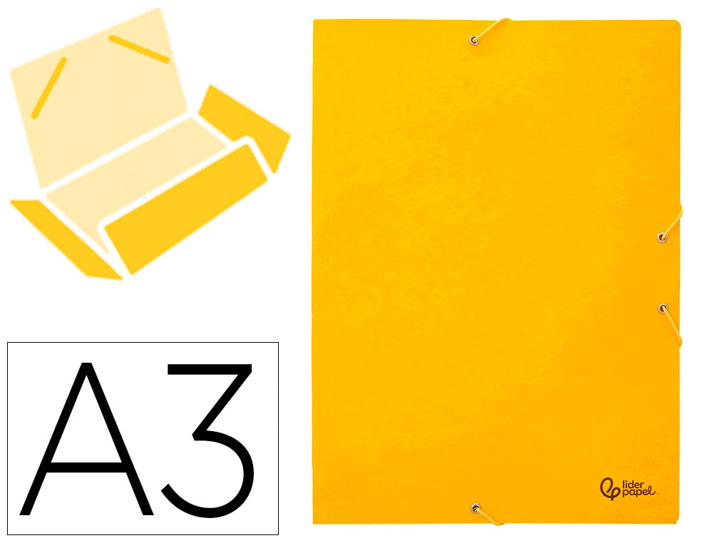 PASTA DE ELASTICOS LIDERPAPEL FOLIO AMARELA