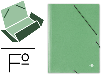 PASTA DE ELASTICOS LIDERPAPEL FOLIO VERDE