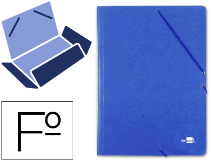 PASTA DE ELASTICOS LIDERPAPEL FOLIO AZUL