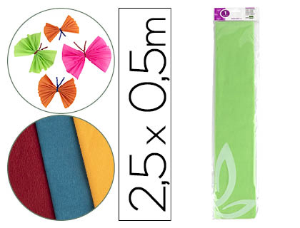 PAPEL CREPE EM CELOFANE LIDERPAPEL 50 CM X 2,5 M VERDE-CLARO CLASSICO
