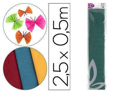 PAPEL CREPE EM CELOFANE LIDERPAPEL 50 CM X 2,5 M VERDE-ESCURO CLASSICO