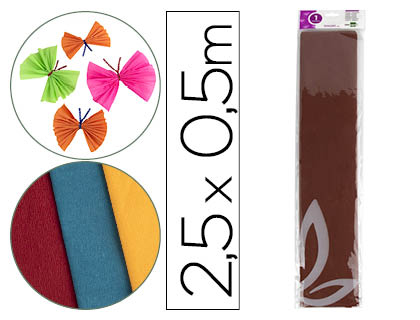 PAPEL CREPE EM CELOFANE LIDERPAPEL 50 CM X 2,5 M CASTANHO CLASSICO