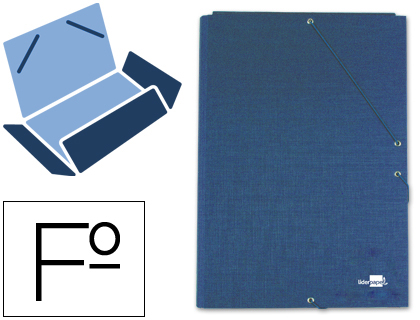 PASTA DE ELASTICOS LIDERPAPEL, PAPER COAT, FOLIO, AZUL