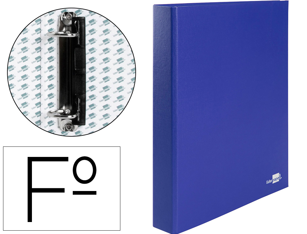 CAPA LIDERPAPEL DE ANEIS PAPER COAT FORRO PVC 2 ANEIS 25 MM AZUL