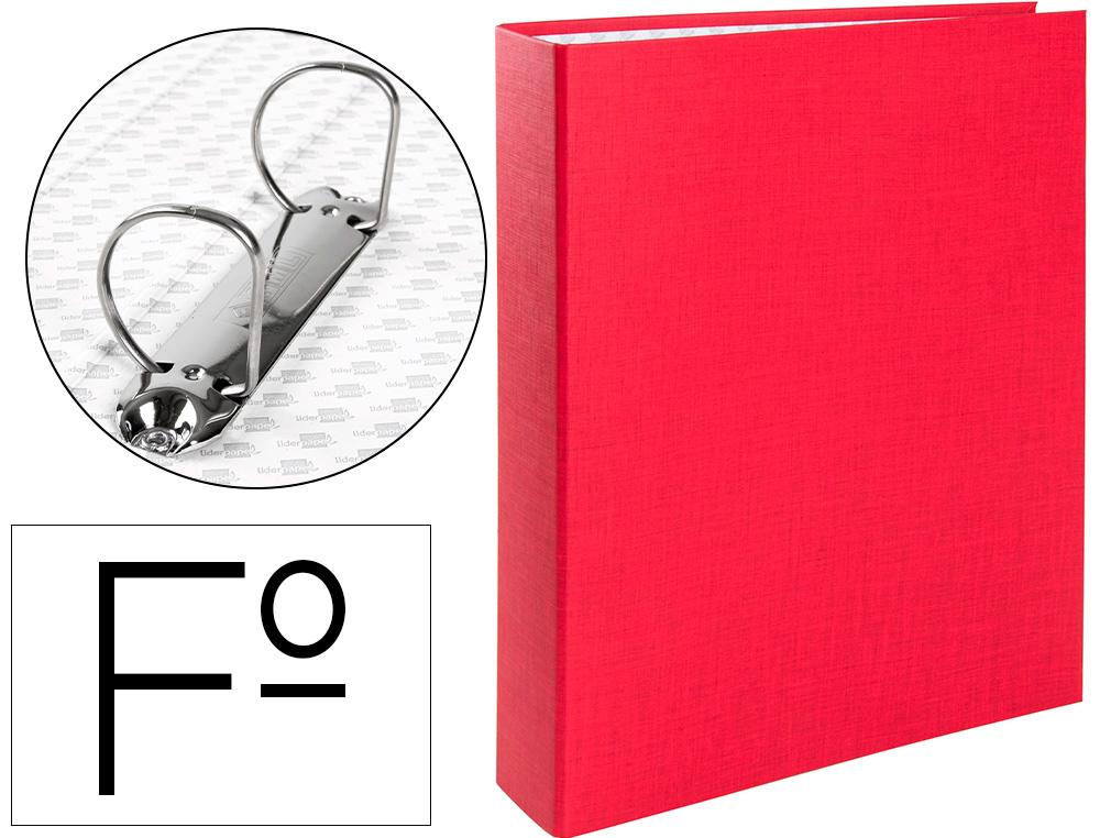 CAPA LIDERPAPEL 2 ANEIS 40 MM CARTAO FORRADO PAPER FOLIO VERMELHA