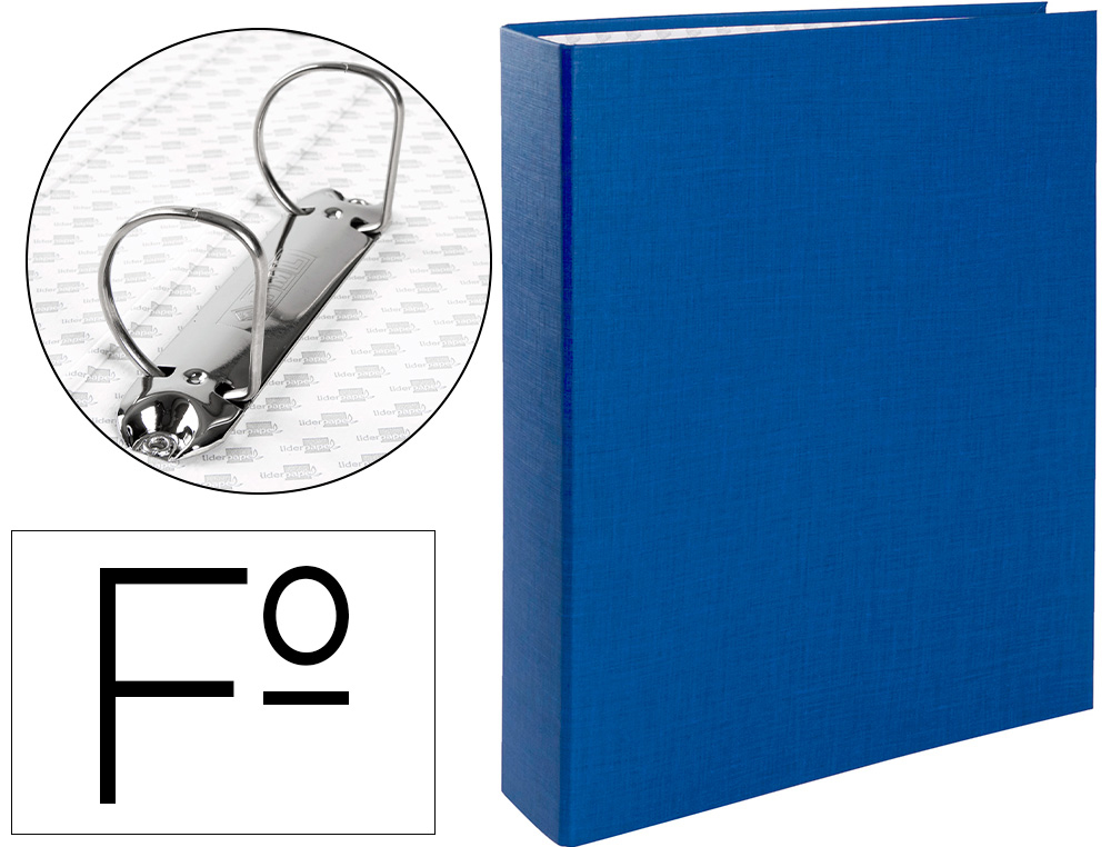 CAPA LIDERPAPEL 2 ANEIS 40 MM CARTAO FORRADO PAPER FOLIO AZUL