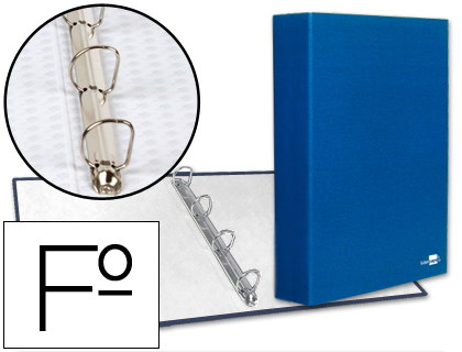 CAPA LIDERPAPEL PAPER COAT 4 ANEIS 40 MM FORRO PVC FOLIO AZUL