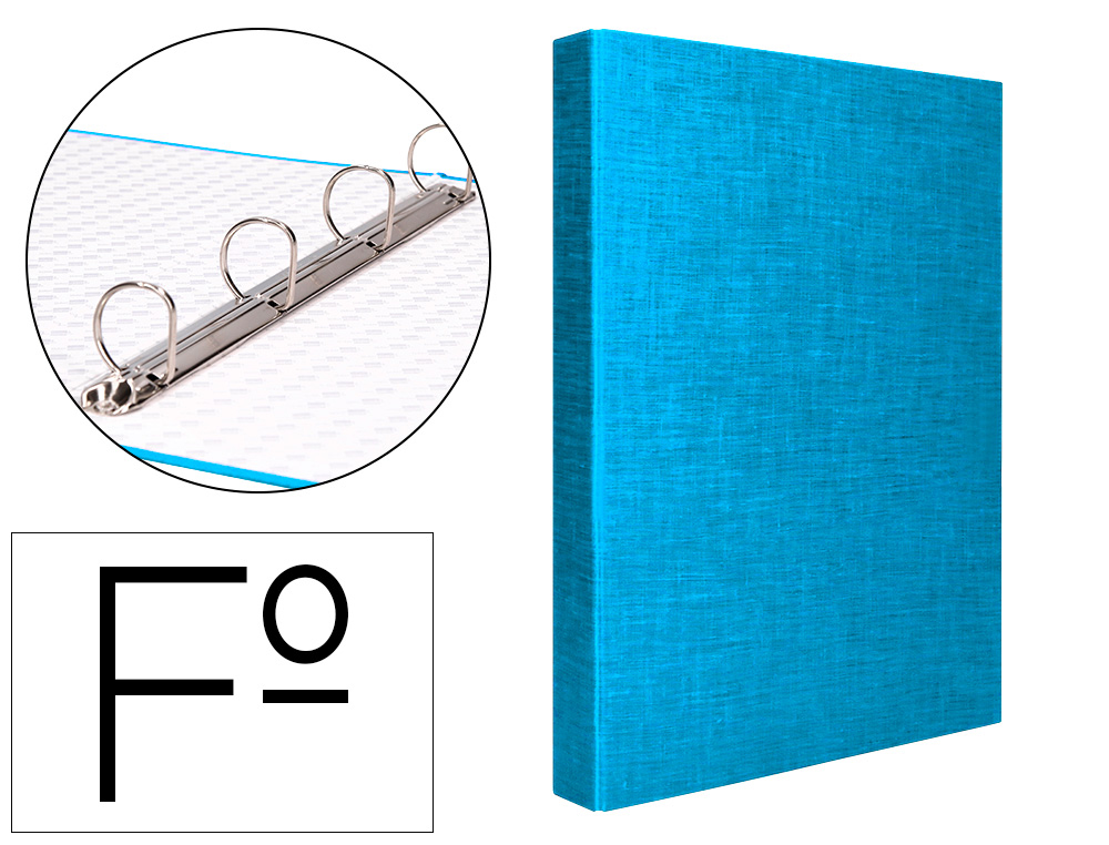 CAPA LIDERPAPEL PAPER COAT 4 ANEIS 25 MM FROSTY AZUL