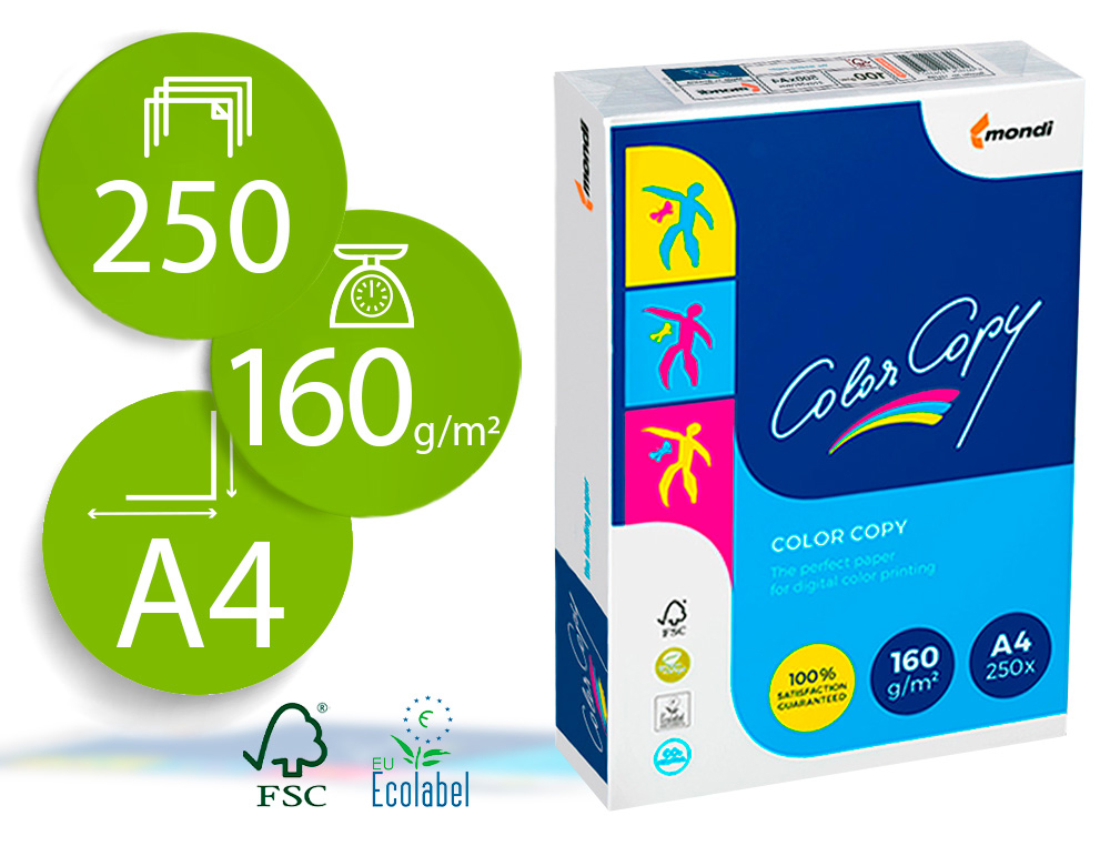 PAPEL COLOR COPY DIN A4 160 GR EMBALAGEM DE 250 FOLHAS