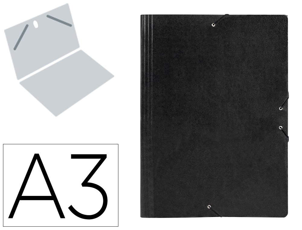 PASTA DE ELASTICOS LIDERPAPEL DIN A3 PRETO