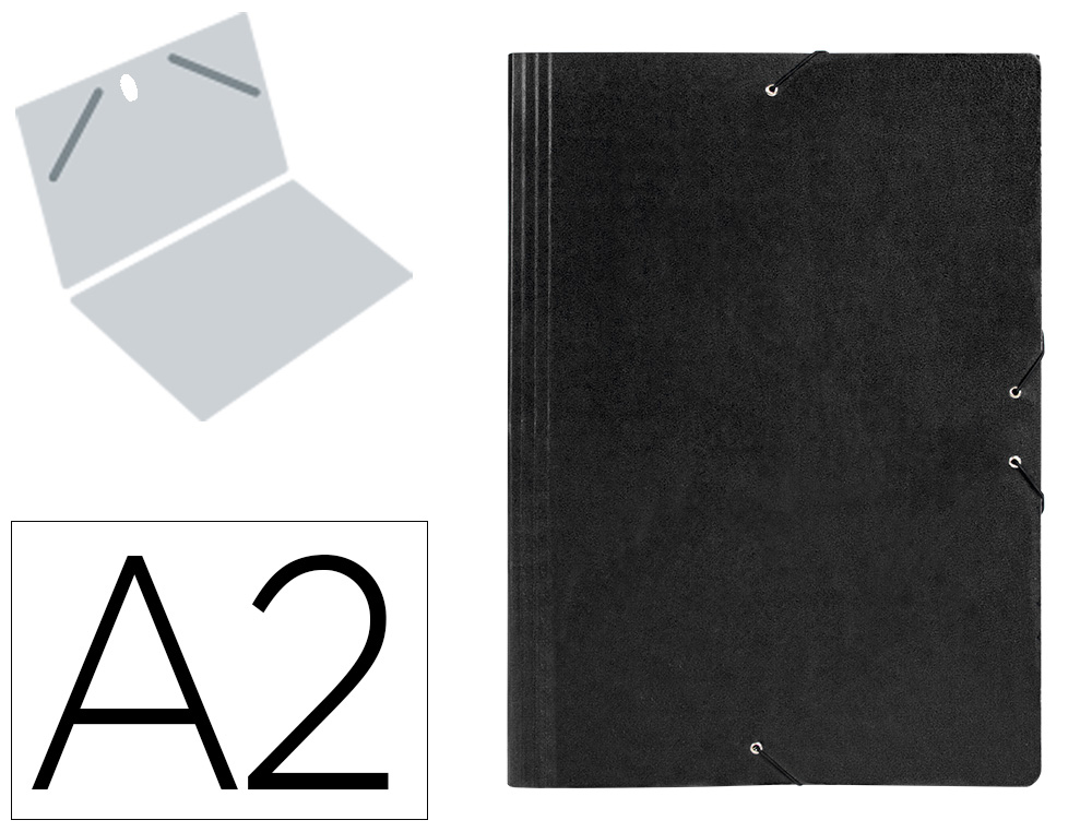 PASTA DE ELASTICOS LIDERPAPEL DIN A2 PRETO
