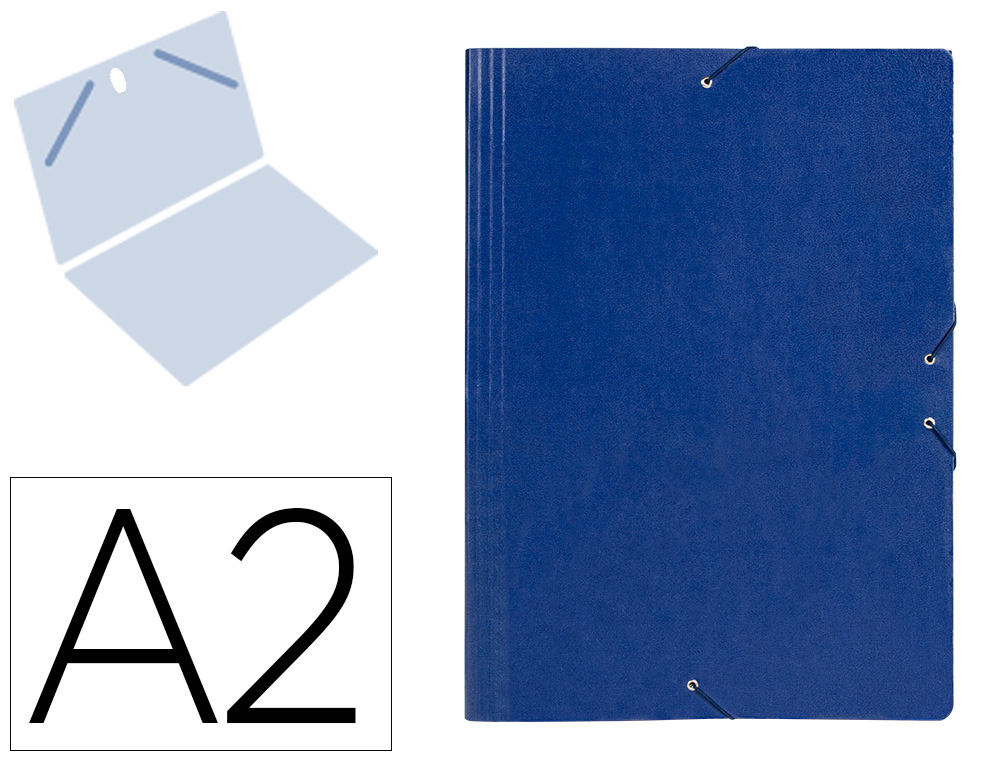 PASTA DE ELASTICOS LIDERPAPEL DIN A2 AZUL