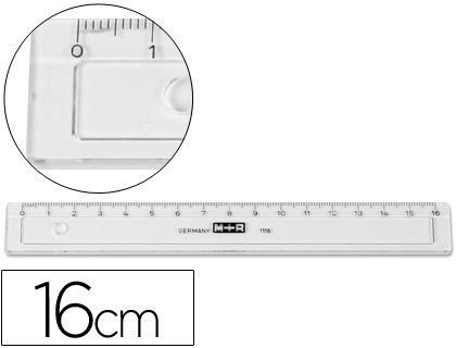 REGUA M+R PLASTICO CINZA 16 CM