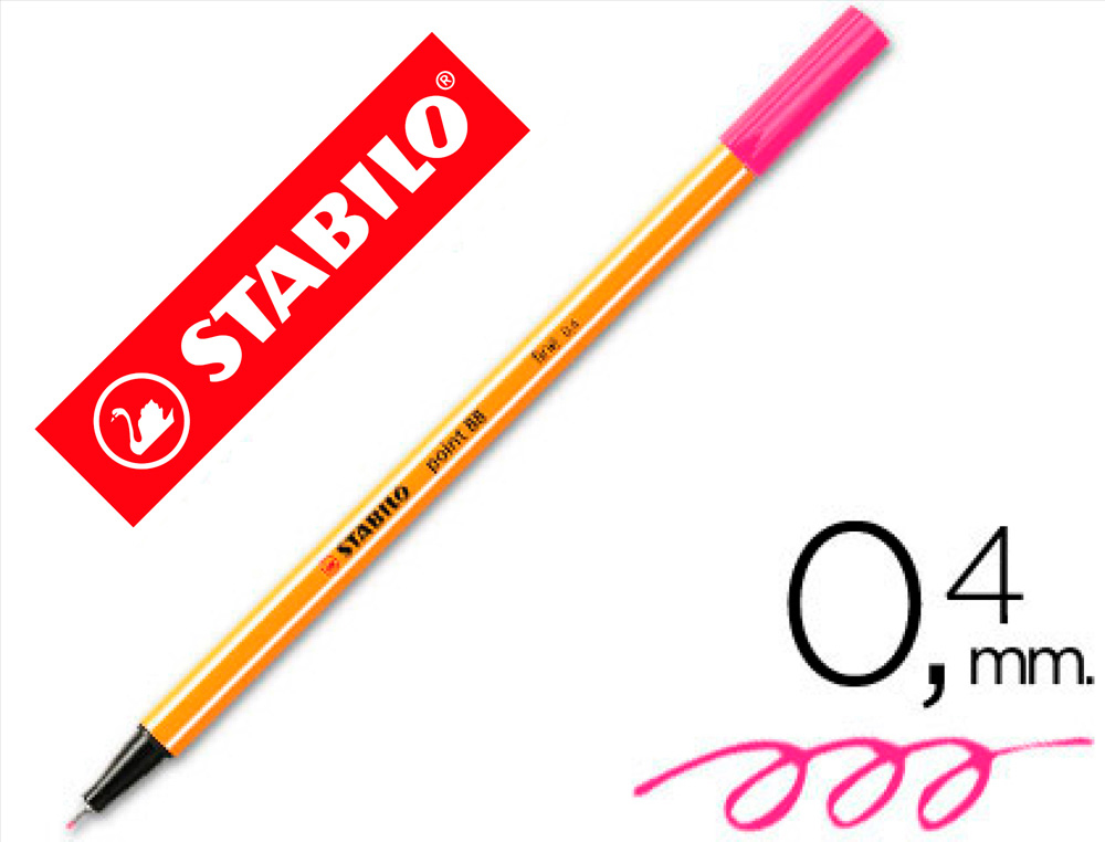 MARCADOR STABILO PONTA DE FIBRA POINT 88 ROSA 0,4 MM