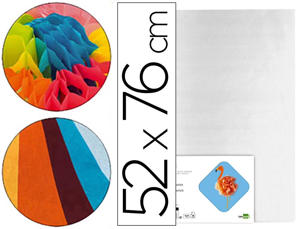PAPEL SEDA LIDERPAPEL 52 X 76CM 18 GR BRANCO EMBALAGEM DE 25 FOLHAS