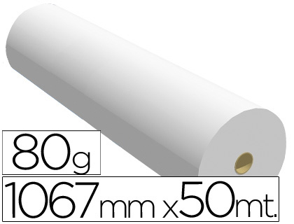 PAPEL REPROGRAFIA PARA PLOTTER 1067X50 MT 80 GR IMPRESSAO TINTEIRO BOBINE