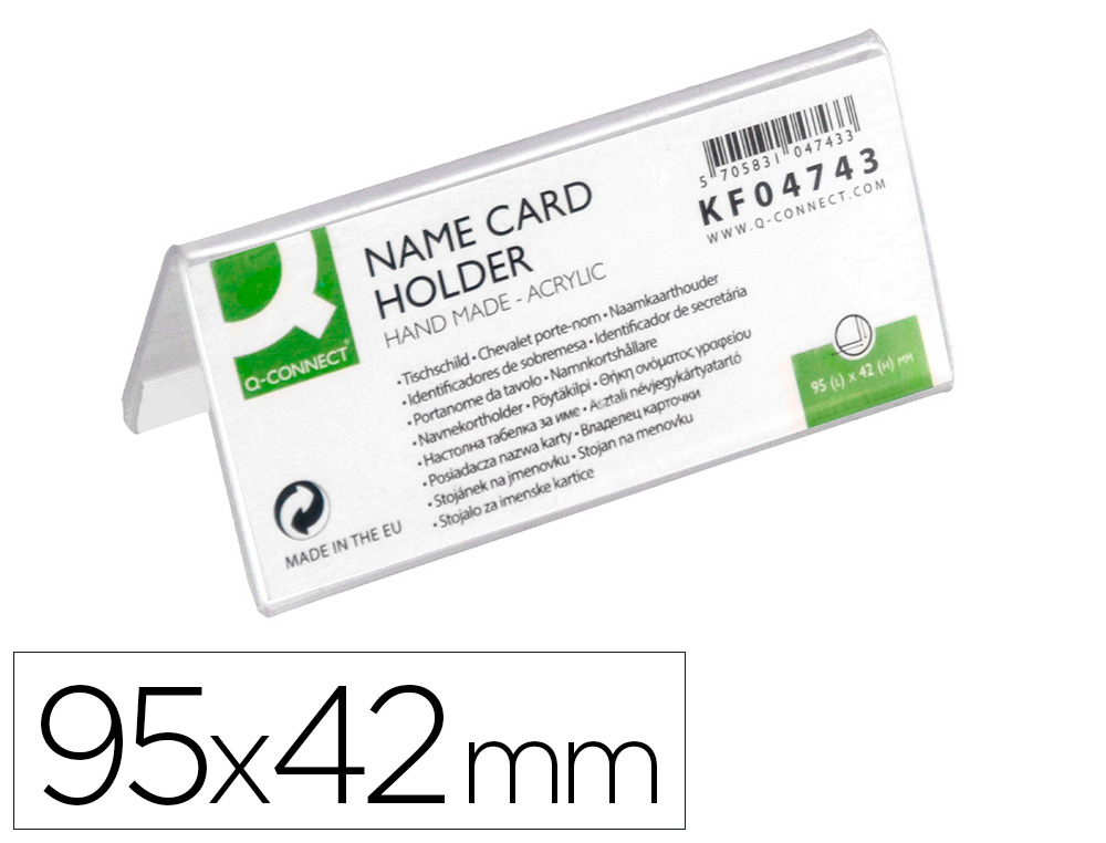 IDENTIFICADORES SECRETARIA Q-CONNECT METRACRILATO 95X42MM